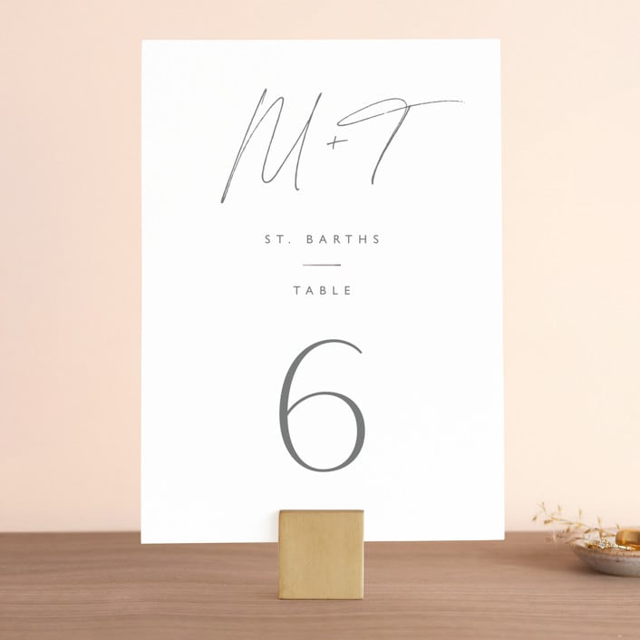"Ethereal Names" - Table Numbers in Plum by Carolyn MacLaren - Front