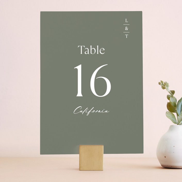 "Modern Bookmark" - Table Numbers in Cactus by Jill Means - Front