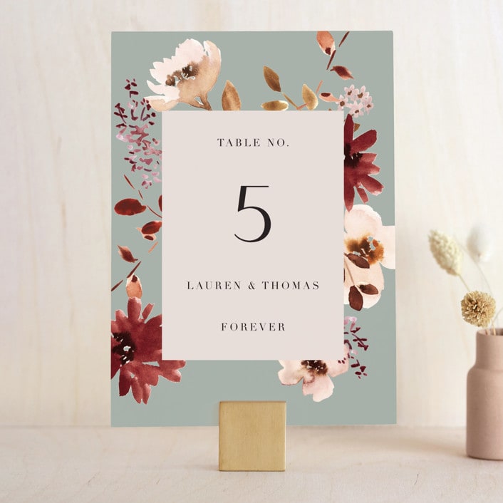 "Serenata" - Table Numbers in Sage by Petra Kern - Front