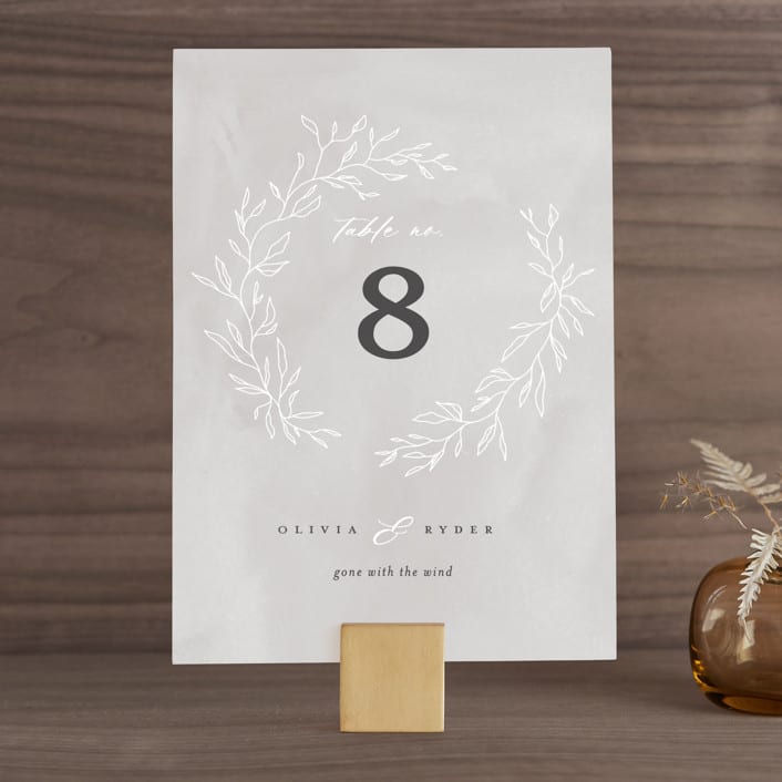 "Abundant Wreath" - Table Numbers in Fog by Pixel and Hank - Front