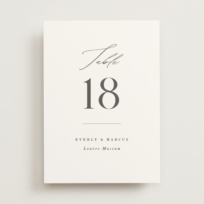 "Everly" - Table Numbers in Snow by Hooray Creative - Front