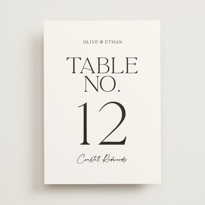 "Casual" - Table Numbers in Pearl by Owl and Toad - Front