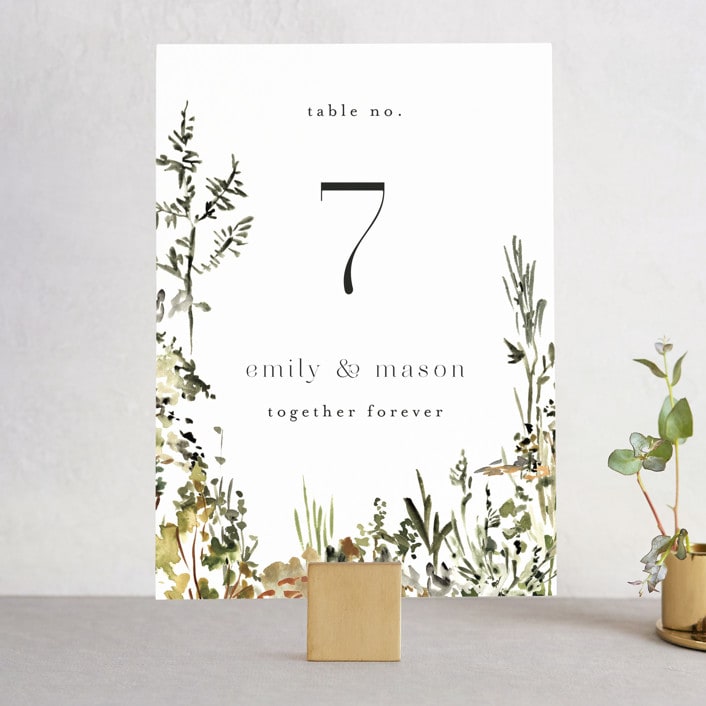"We Walk Together" - Table Numbers in Evergreen by Petra Kern - Front
