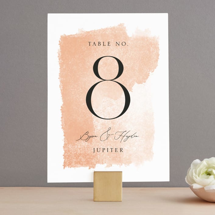 "Swept" - Table Numbers in Blush by Snow and Ivy - Front