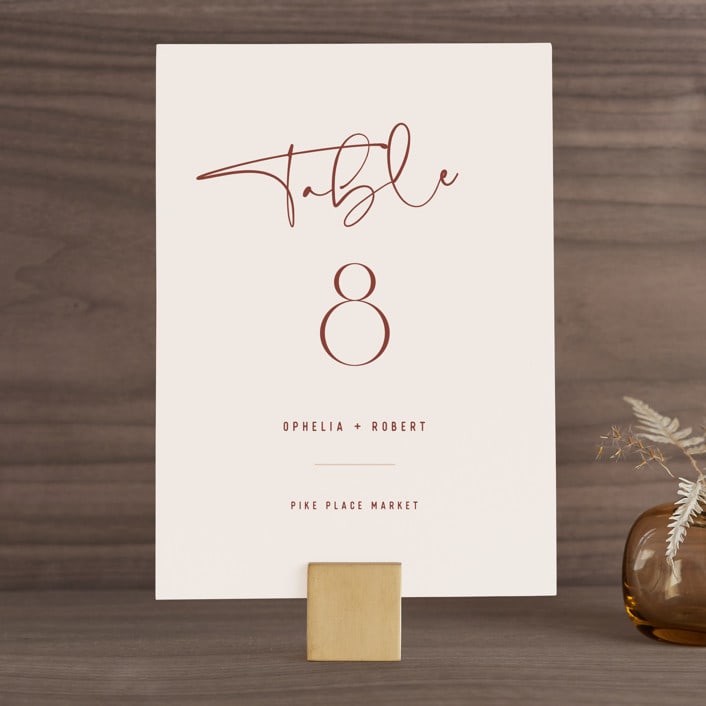 "Millennial" - Table Numbers in Rose by Hooray Creative - Front