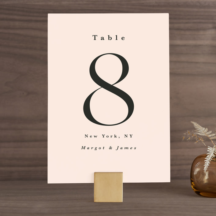 "SoHo" - Table Numbers in Blush by Hudson meet Rose - Front