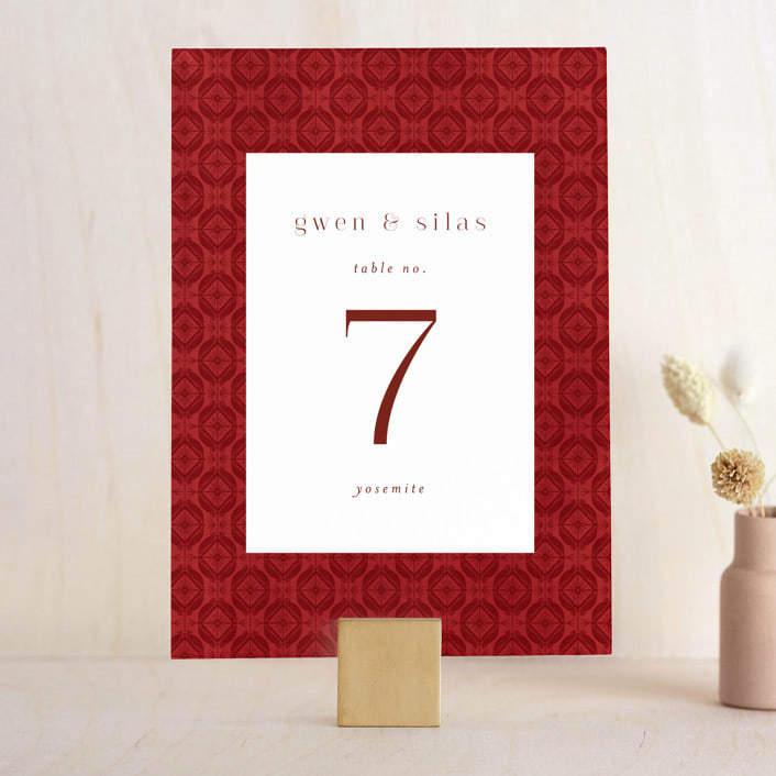 "wispy" - Table Numbers in Sienna by Angela Marzuki - Front