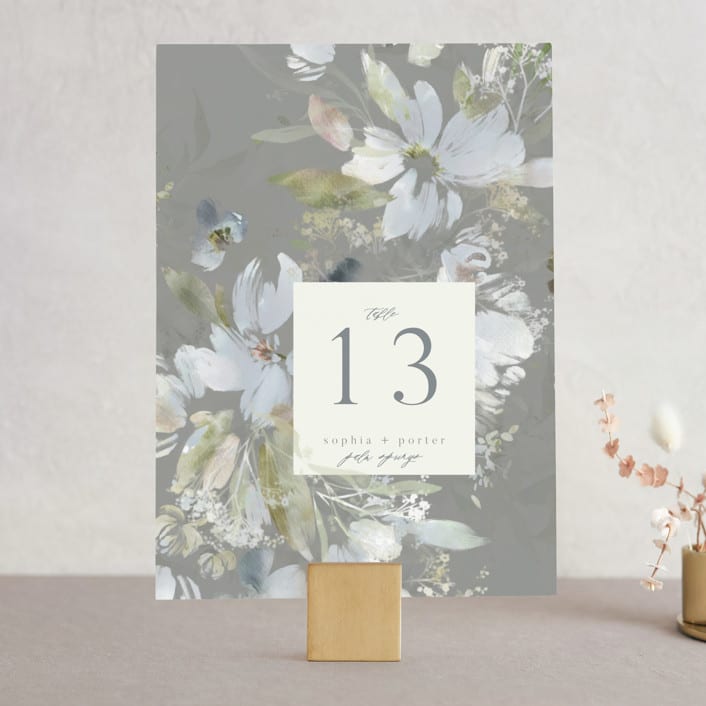"Spring Dash" - Table Numbers in Pewter by Grace Kreinbrink - Front