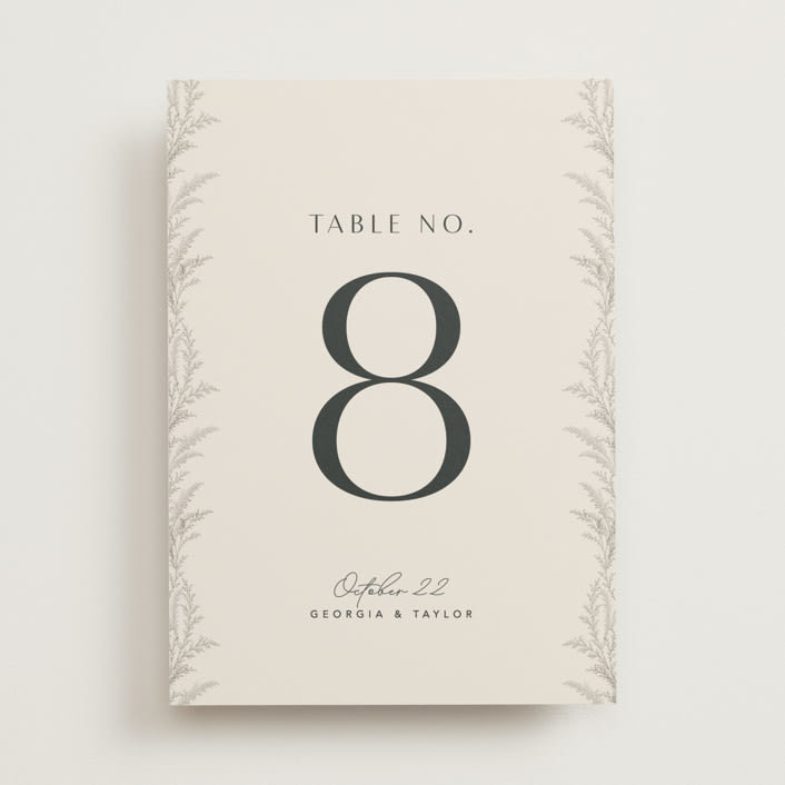 "Etched Frame" - Table Numbers in Eggshell by Robert and Stella - Front