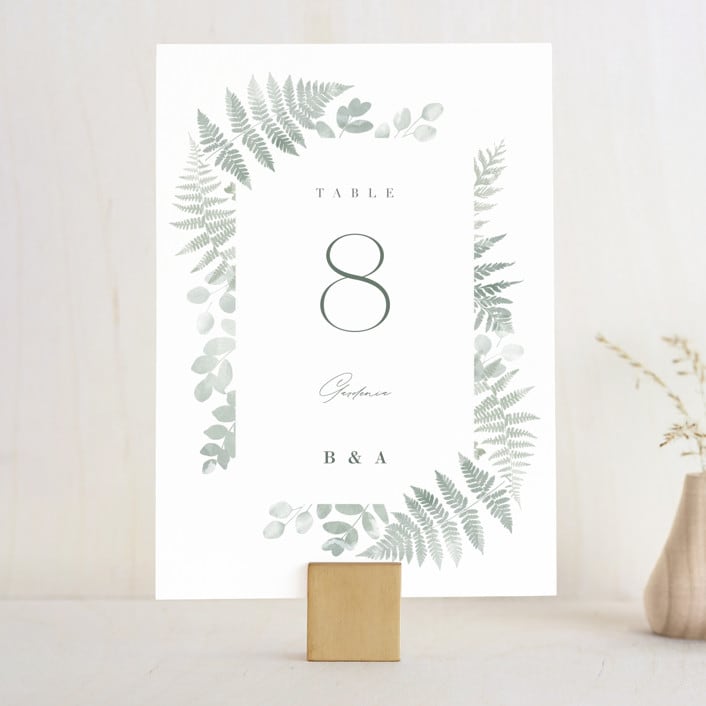 "Gilded Woodland" - Table Numbers in Fern by Kristie Kern - Front