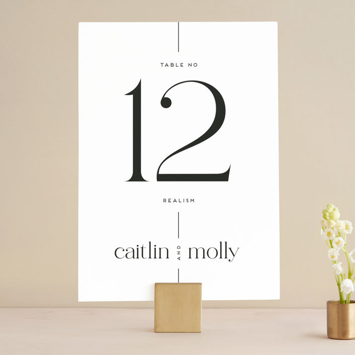 "Split Line" - Table Numbers in Black Tie by Amy Payne - Front