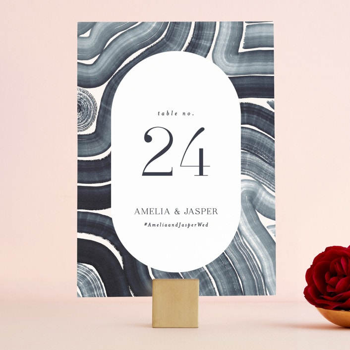 "Painted Trails" - Table Numbers in Navy by Alethea and Ruth - Front