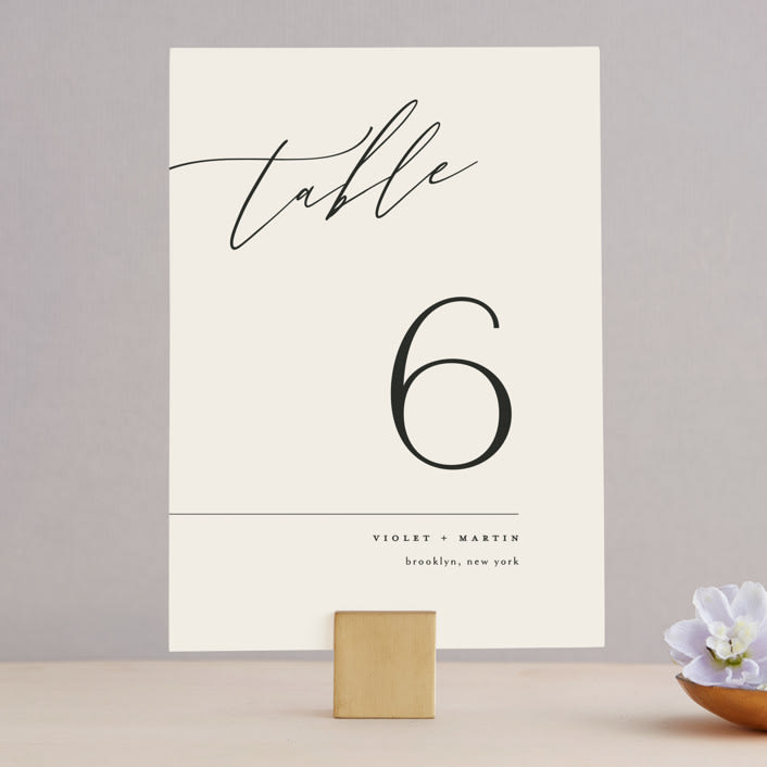 "Violet " - Table Numbers in Linen by Kelly Schmidt - Front