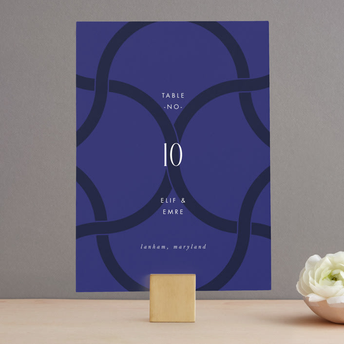 "Topkapi" - Table Numbers in Cobalt by Nazia Hyder - Front