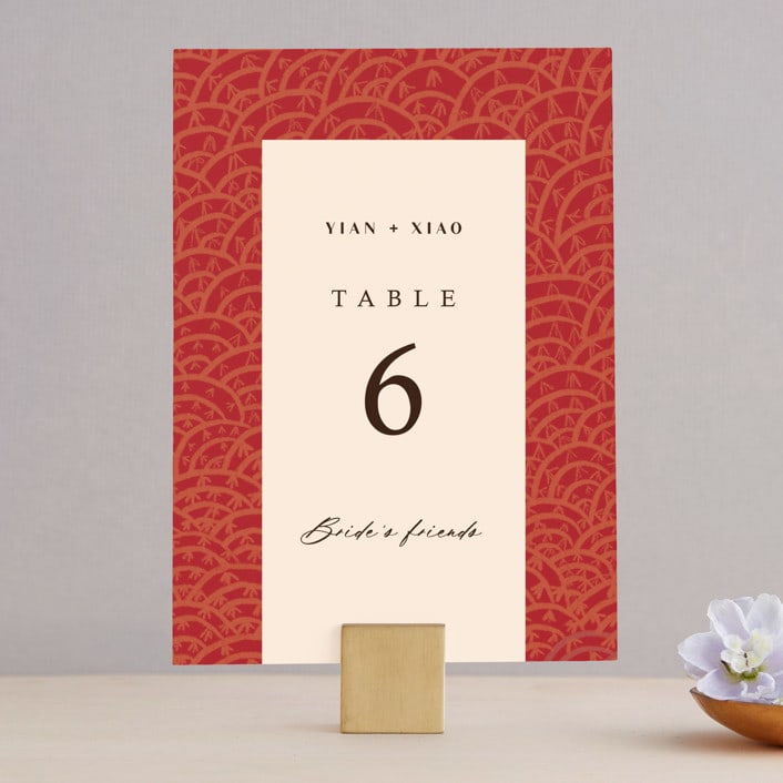 "Mizu Pattern" - Table Numbers in Ruby by Kanika Mathur - Front