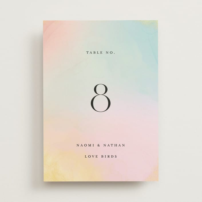 "marshmallow" - Table Numbers in Sunrise by Petra Kern - Front