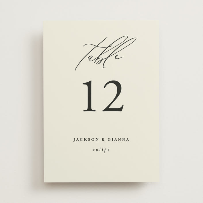 "Love and Faith" - Table Numbers in Vanilla by Louise Kay - Front