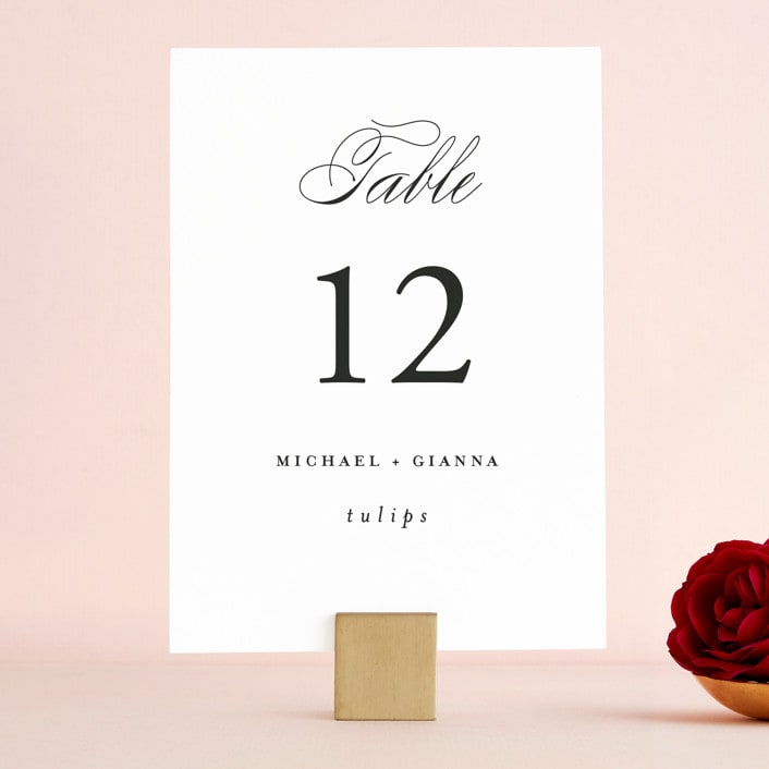 "Everything Love" - Table Numbers in Ebony by Louise Kay - Front
