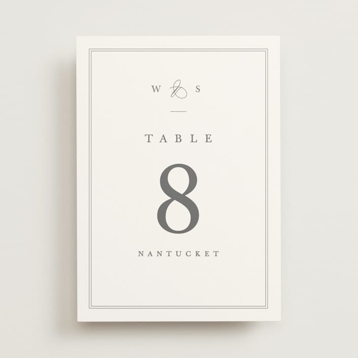 "Crawford" - Table Numbers in Ivory by Amy Kross - Front