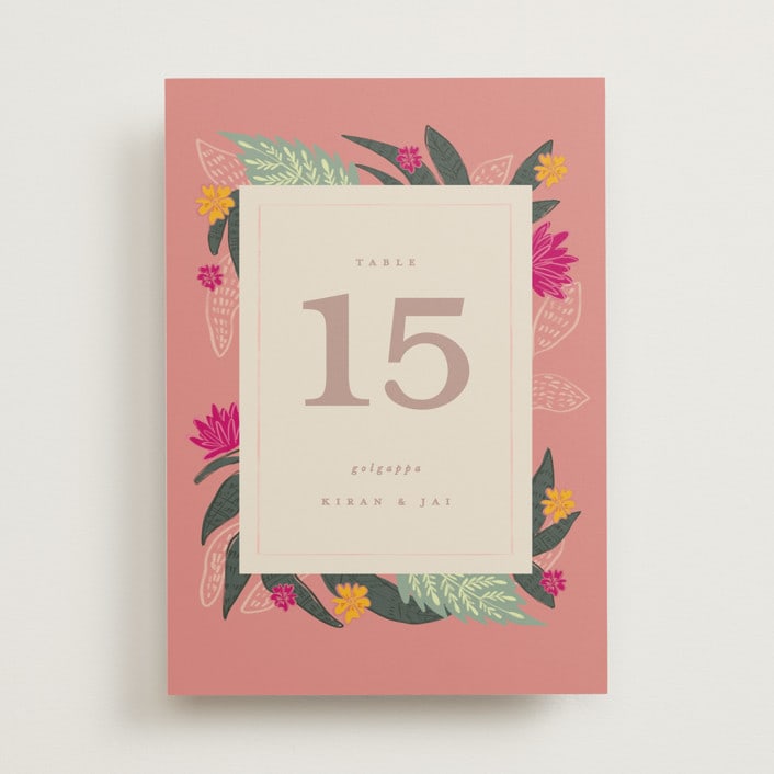 "Phool Bahar" - Table Numbers in Patta by Creo Study - Front