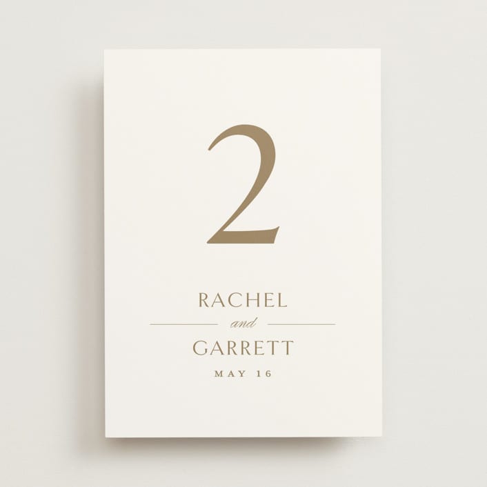 "Soft Sprigs" - Table Numbers in Champagne by Jennifer Postorino - Front