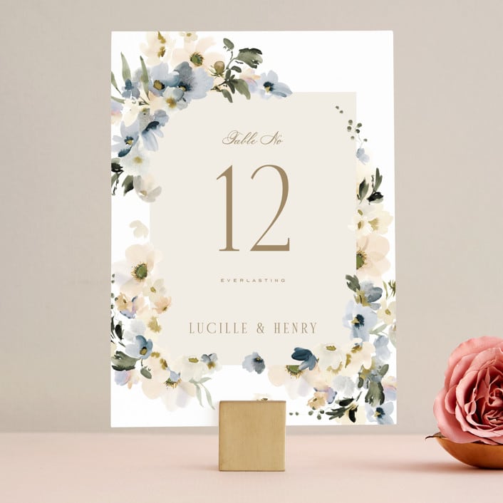 "Swept Away" - Table Numbers in Petal by Leah Bisch - Front