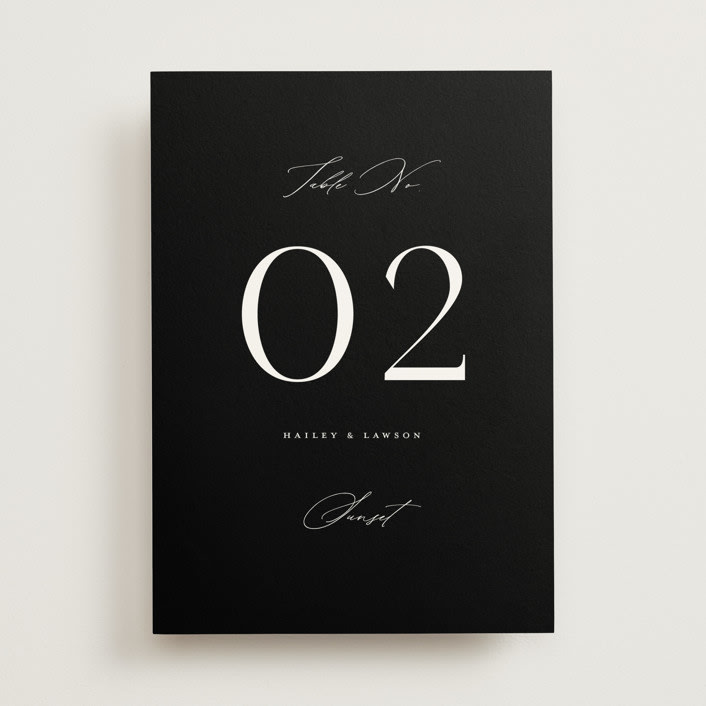 "Photographie" - Table Numbers in Noir by Christie Garcia - Front