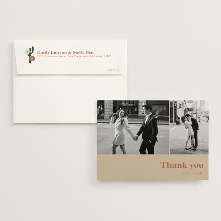 "boho desert" - Wedding Thank You Cards in Sand by Cass Loh - Front