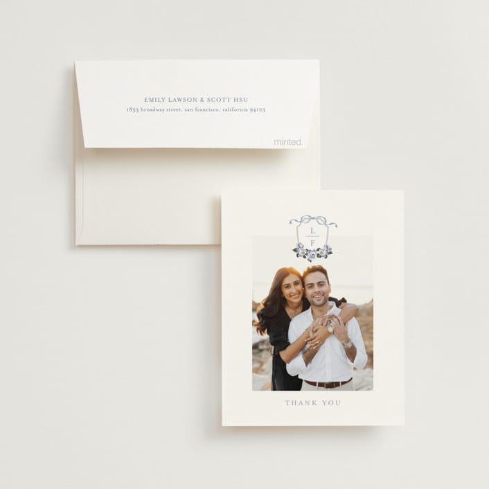 "Be With You" - Wedding Thank You Cards in French by Design Lotus - Front