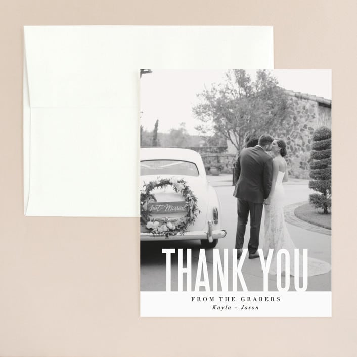 "Monumental" - Wedding Thank You Cards in Cotton by Jessie Steury - Front