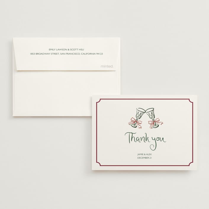 "Holidays ink doodles" - Wedding Thank You Cards in Enchanted Holiday by Cass Loh - Front
