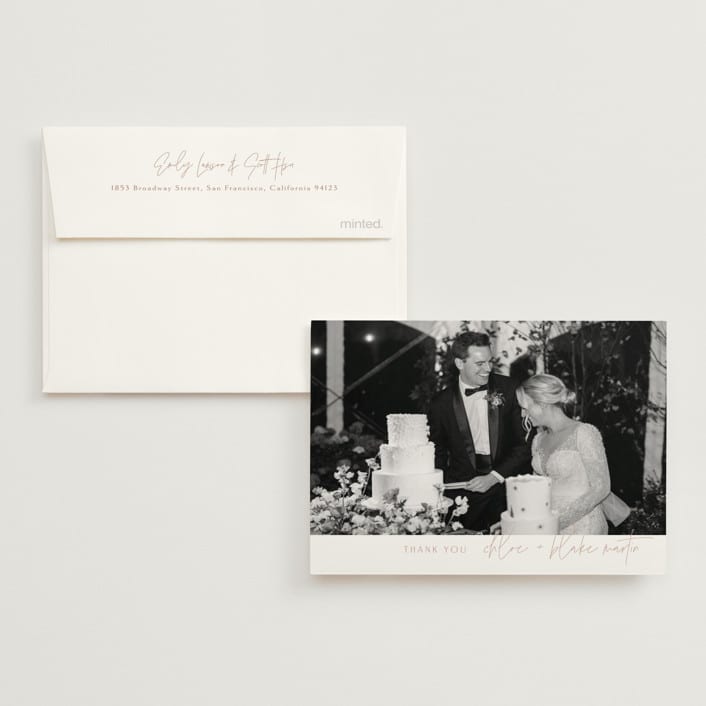 "Overlap" - Wedding Thank You Cards in Terracotta by Kelly Schmidt - Front