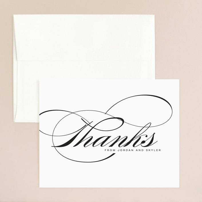 "Waltz" - Wedding Thank You Cards in Tuxedo by Lori Wemple - Front