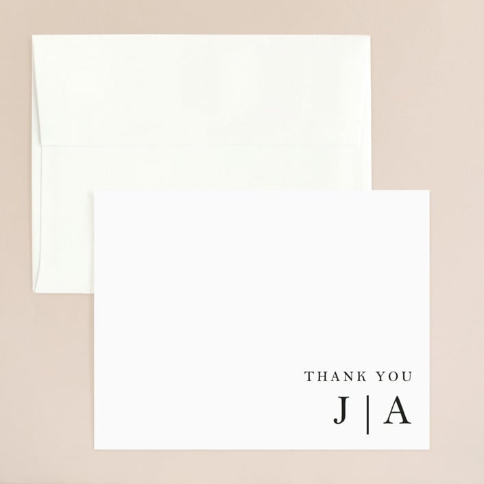 "Sophistotype" - Wedding Thank You Cards in Sea Salt by Snow and Ivy - Front