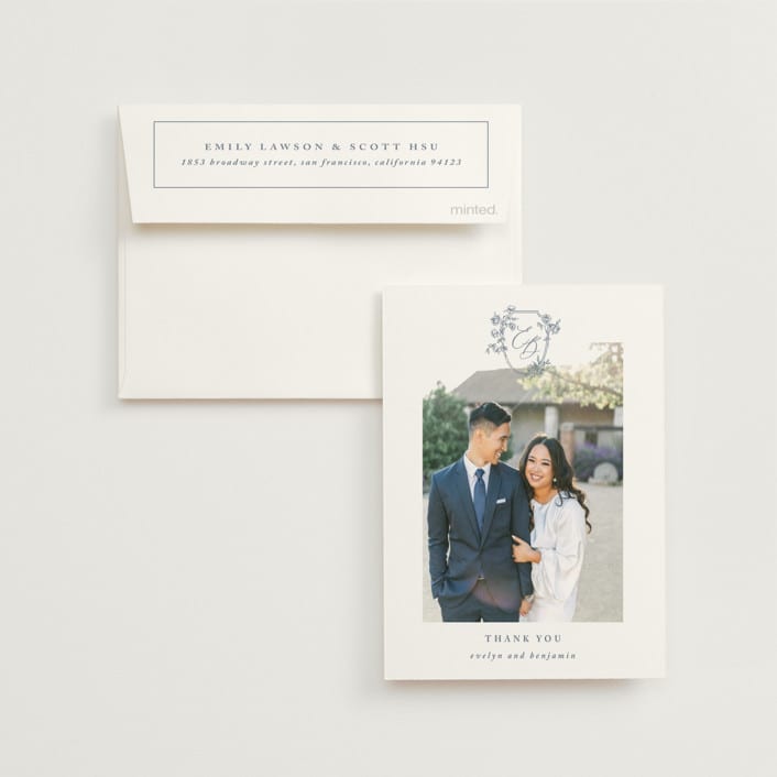 "Close to my Heart" - Wedding Thank You Cards in Twilight Whisper by Design Lotus - Front