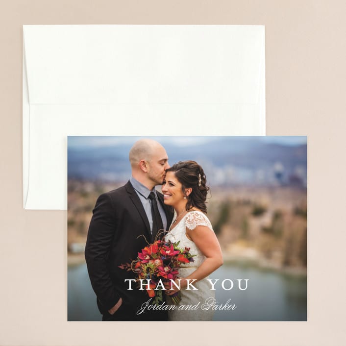 "Flawless" - Wedding Thank You Cards in Midnight by Kimberly FitzSimons - Front