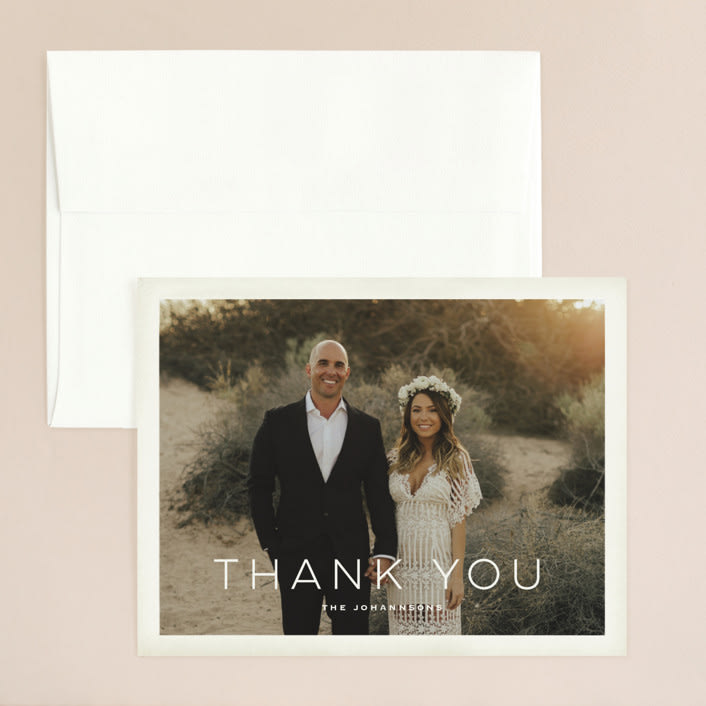 "Postcard from the Desert" - Wedding Thank You Cards in Sunset by Pink House Press - Front