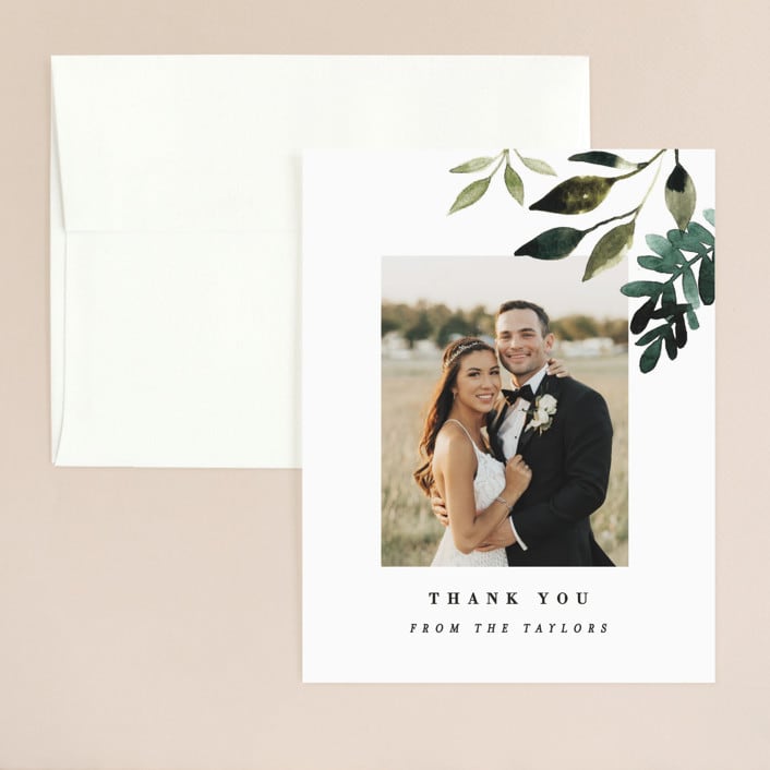 "Clearing" - Wedding Thank You Cards in Leaf by Alethea and Ruth - Front