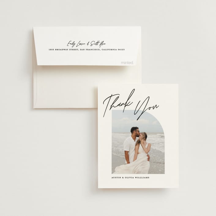 "Merge" - Wedding Thank You Cards in Cloud by Pixel and Hank - Front