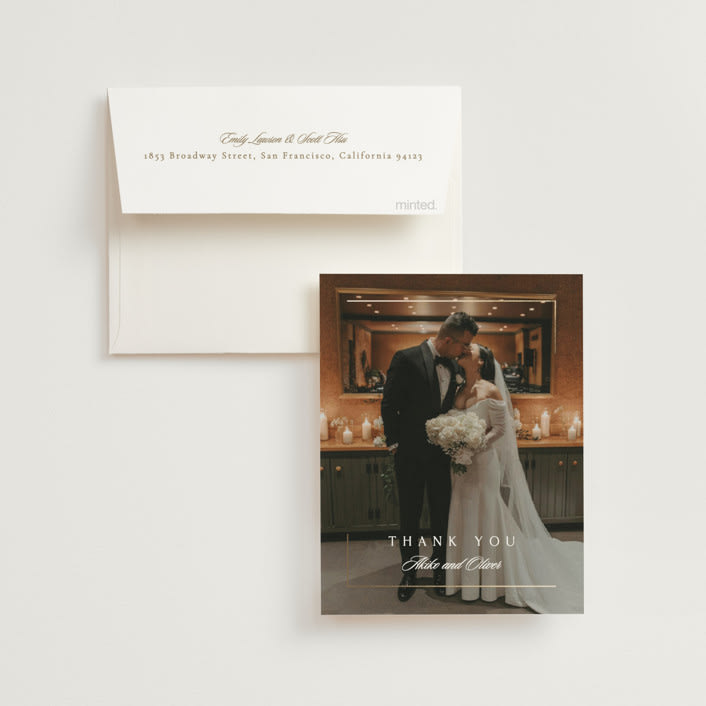 "The Gallery" - Wedding Thank You Cards in Quartz by Kristie Kern - Front