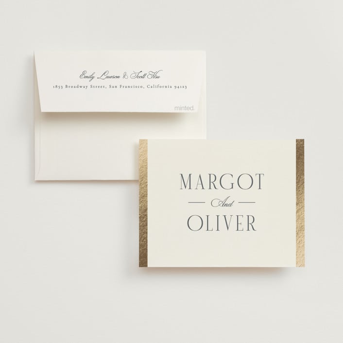 "The Ritz" - Wedding Thank You Cards in Quartz by Kristie Kern - Front