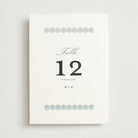 "Pearls" - Gloss-Press® Table Numbers in Silk by mo kelley - Front