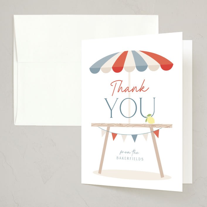 "Red White & Blue BBQ" - Party Thank You Cards in Whipped Cream by Susan Zinader - Front