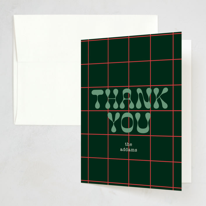 "holiday style" - Party Thank You Cards in Evergreen by Baumbirdy - Front