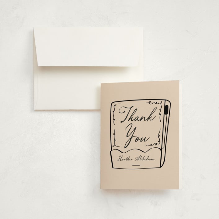 "Just Because" - Party Thank You Cards in Blush by Jennifer Lew - Front