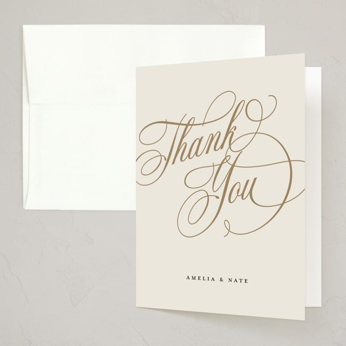"Fancy Feast" - Party Thank You Cards in Vanilla by Spinsugar - Front