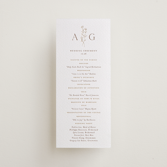 "kouignette" - Letterpress Long Programs in Toffee by chocomocacino - Front