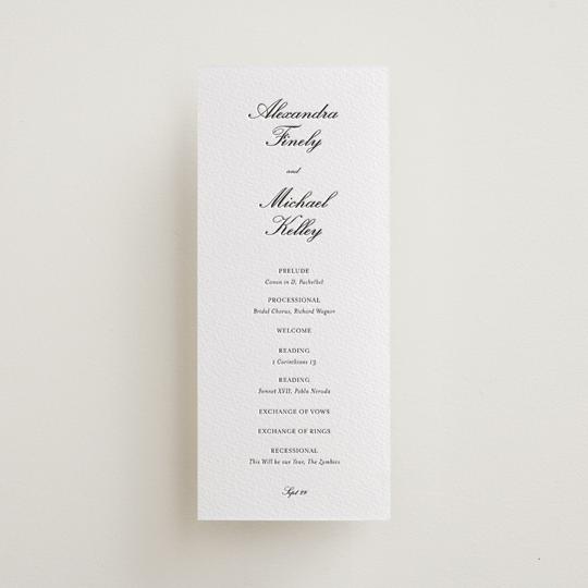 "Finely" - Letterpress Long Programs in Soft Black by Ani Somi - Front
