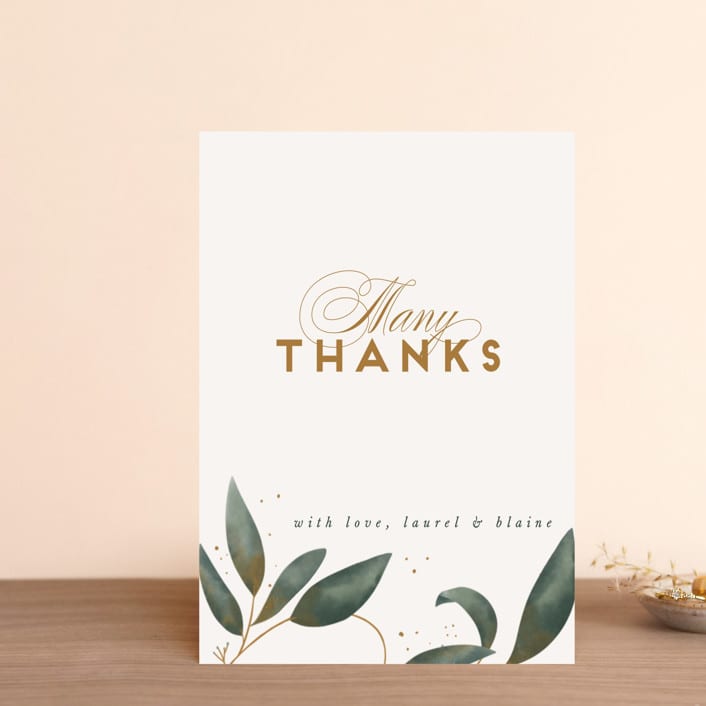 "Love Grows" - Wedding Thank You Postcards in Leaf by Leah Bisch - Front