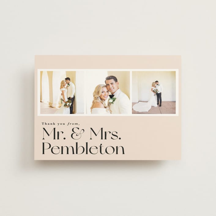 "SoHo" - Wedding Thank You Postcards in Blush by Hudson meet Rose - Front